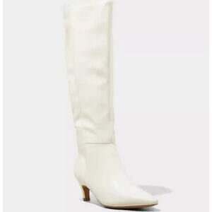 Women's Universal Thread Kendra Kitten Heel Tall Dress Boots White Various Sizes